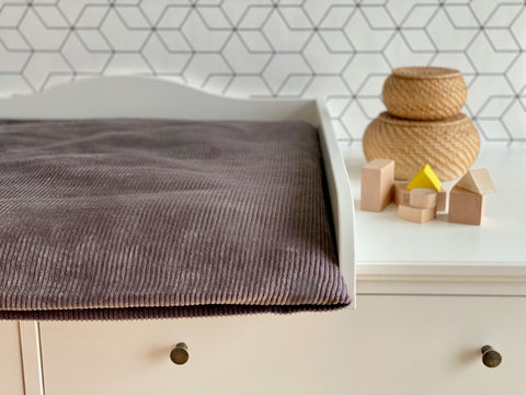 Housse pour tapis de table à langer cordon large cordon gris