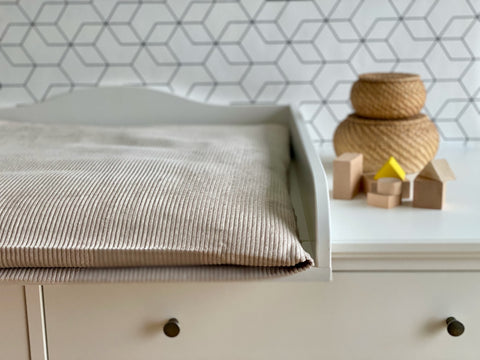 Housse pour tapis de table à langer cordon large cordon beige taupe