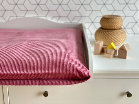 Housse pour matelas de table à langer cordon large cordon rose