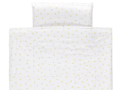 Parure de lit mousseline citrons jaunes
