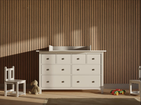 Embout d'enroulement blanc adapté pour commode HEMNES de 160 cm de large avec panneau (copie)