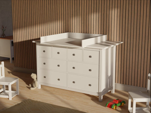 Embout d'enroulement blanc adapté pour commode HEMNES de 160 cm de large avec panneau (copie)