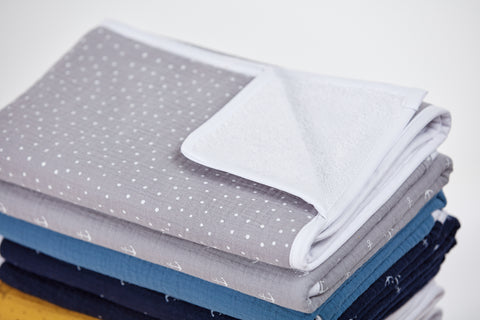 Matelas à langer mousseline pois gris