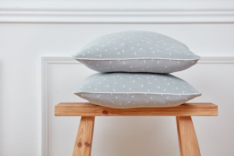 Housse de coussin mousseline pissenlit gris