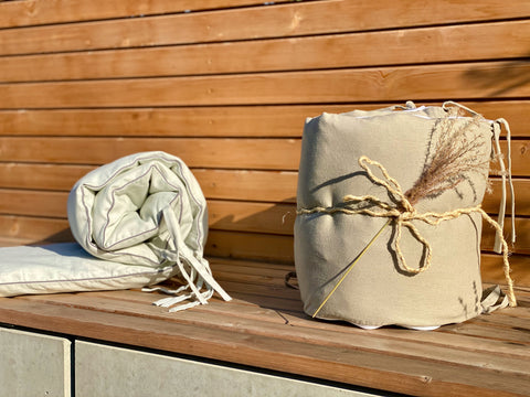 Tour de lit lin marron naturel