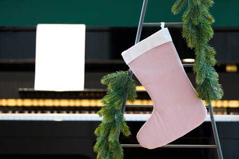 Chaussettes de Noël double crêpe rose