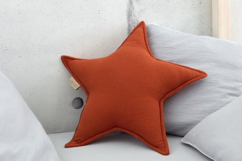 Coussin étoile double crêpe rouge rouge d'automne