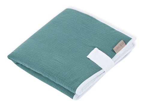 Matelas à langer de voyage mousseline Bleu du Nil