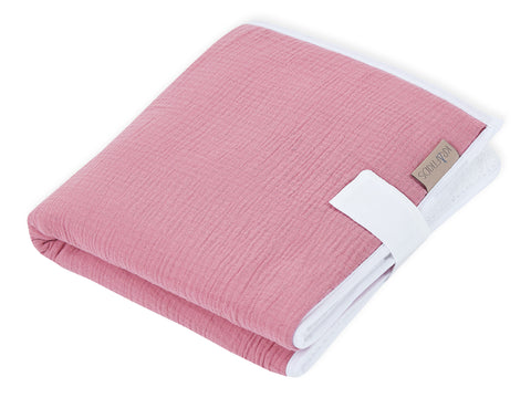Matelas à langer de voyage mousseline rose