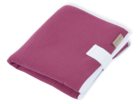 Matelas à langer de voyage mousseline violet
