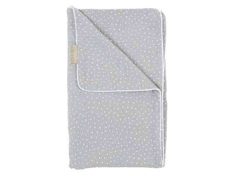 Couverture bébé mousseline pois gris