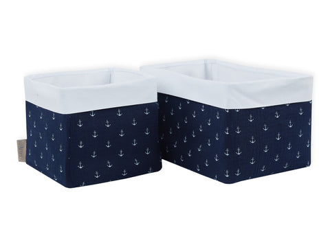 Panier mousseline ancre bleu foncé