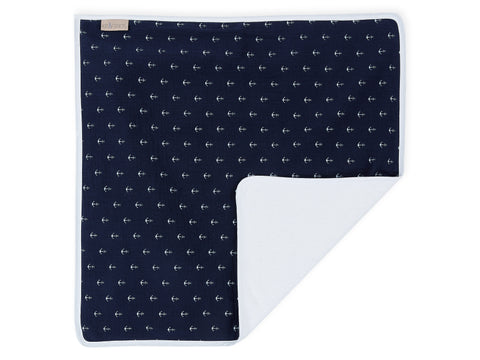Matelas à langer mousseline ancre bleu foncé
