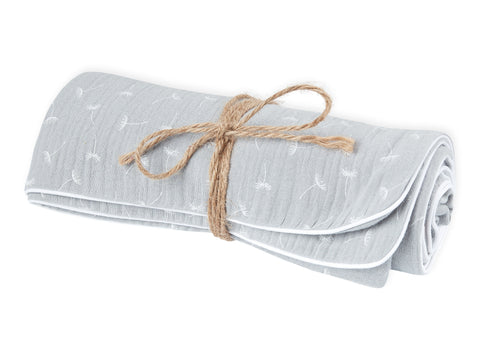 Couverture bébé mousseline pissenlit gris