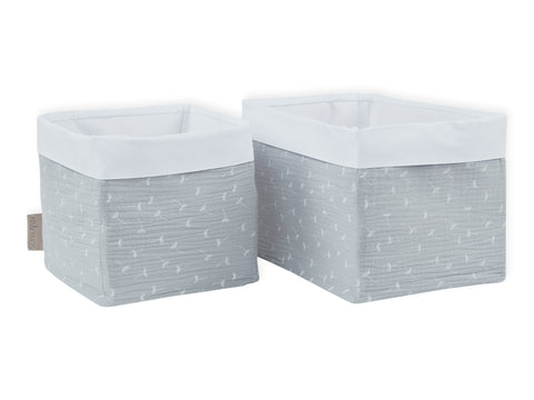 Panier de pissenlit gris mousseline