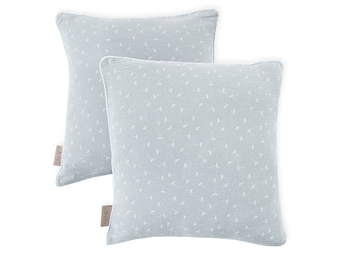 Housse de coussin mousseline pissenlit gris