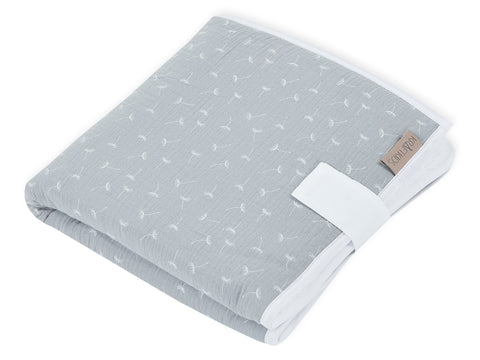 Matelas à langer de voyage mousseline pissenlit gris