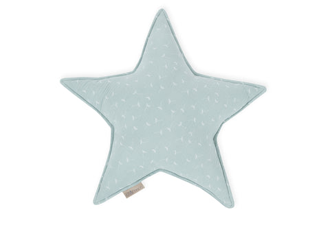 Coussin étoile mousseline pissenlit menthe