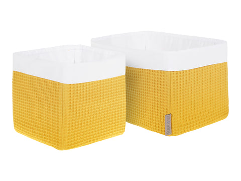 Panier de gaufres piqué moutarde