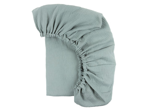 Drap housse mousseline menthe