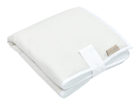 Matelas à langer de voyage lin vert clair blanc