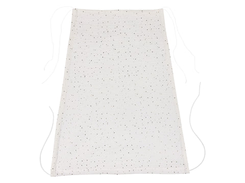 Auvent mousseline pois dorés sur blanc