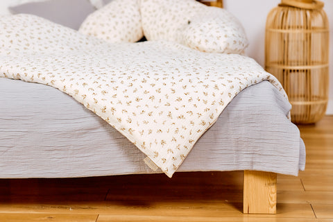 Parure de lit mousseline branches marron