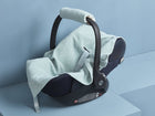 Babydecke für Babyschale Sommer aus Musselin – mint mit Pusteblumen, Anwendung