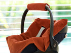 Babydecke für Babyschale Sommer aus Doppelkrepp – rot herbstrot, Anwendung