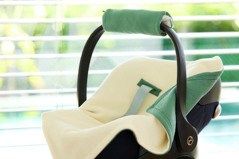 Babydecke für Babyschale Winter aus Doppelkrepp – Doppelkrepp Grün Jade, Anwendung