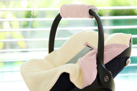 Babydecke für Babyschale Winter aus Doppelkrepp – Doppelkrepp Rosa, Anwendung