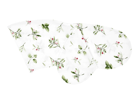Housse de coussin d'allaitement branches vert rouge sur blanc