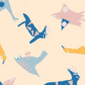 Mousseline dinosaures de Zoe´s sur fond beige
