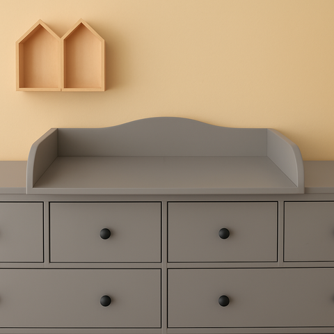 Plan à langer blanc adapté à la commode HEMNES de 160 cm de large avec panneau