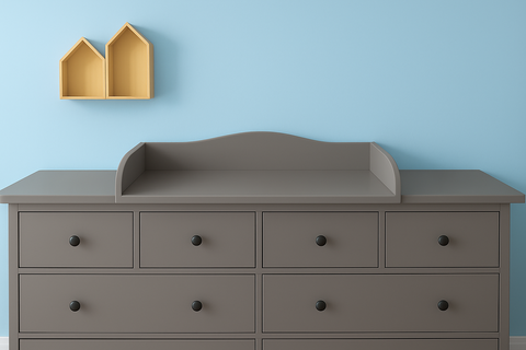 Plan à langer blanc adapté à la commode HEMNES de 160 cm de large avec panneau