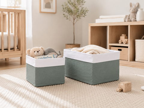 Panier mousseline Bleu Nil