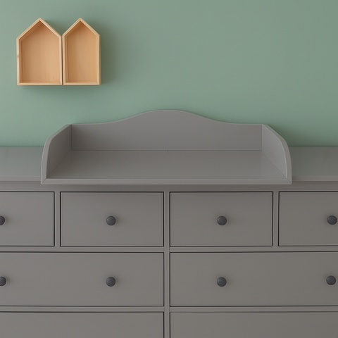 Plan à langer blanc adapté à la commode HEMNES de 160 cm de large avec panneau