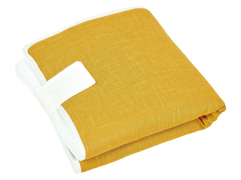 Matelas à langer de voyage lin jaune jaune moutarde