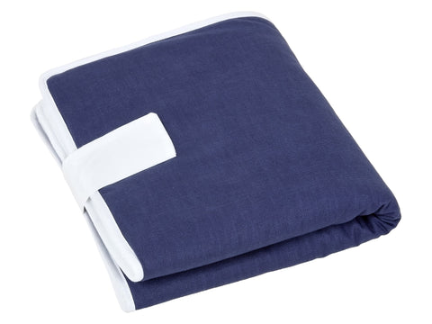 Matelas à langer de voyage lin bleu bleu foncé