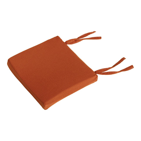 Das KraftKids Sitzkissen für Stühle aus Doppelkrepp im quadratischen orangefarbenen Design verfügt über Stoffbänder an zwei Ecken zur sicheren Befestigung und bringt Boho-Stil-Charme in Ihre Sitzgelegenheit.