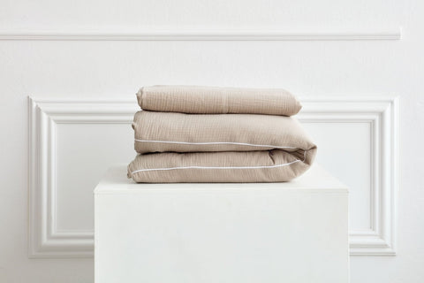 Bettwäscheset musselin uni – beige, Primäransicht