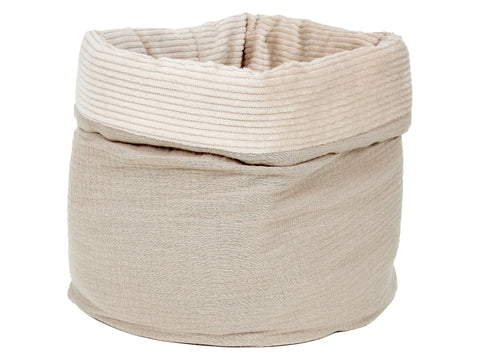 Panier rond panier en tissu rond Utensilo mousseline beige