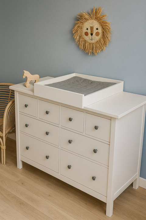 Couvercle d'emmaillotage blanc pour emmaillotage transversal adapté aux commodes HEMNES larges et étroites