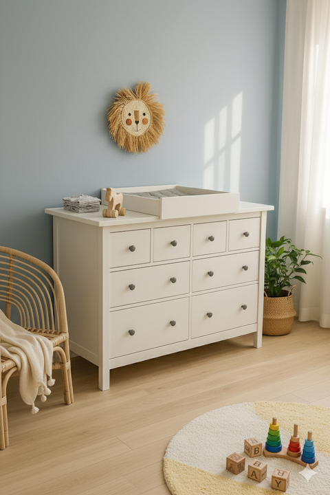 Couvercle d'emmaillotage blanc pour emmaillotage transversal adapté aux commodes HEMNES larges et étroites