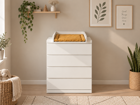 Plan à langer pour commodes STORKLINTA à 3 ou 4 tiroirs - Blanc