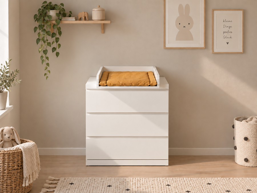 Plan à langer pour commodes STORKLINTA à 3 ou 4 tiroirs - Blanc