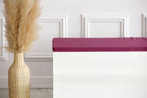 Coussin de siège pour Ikea TROFAST lin magenta foncé