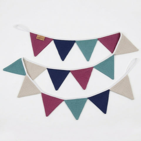 Guirlande de fanions en mousseline unie mixte