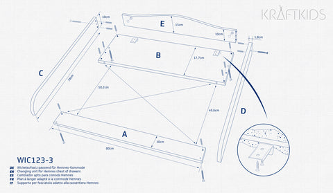 Accessoire à langer pour HEMNES &amp; IDANÄS étroit