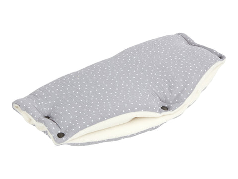 Housse de poussette mousseline pois gris